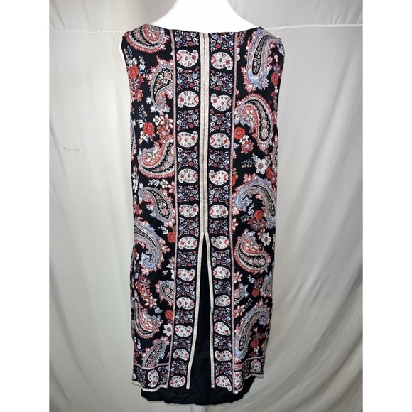 J. Jill Paisley Aline Dress Multicilor Sleeveles Cut Away Back Lined Size L / T - Picture 4 of 8